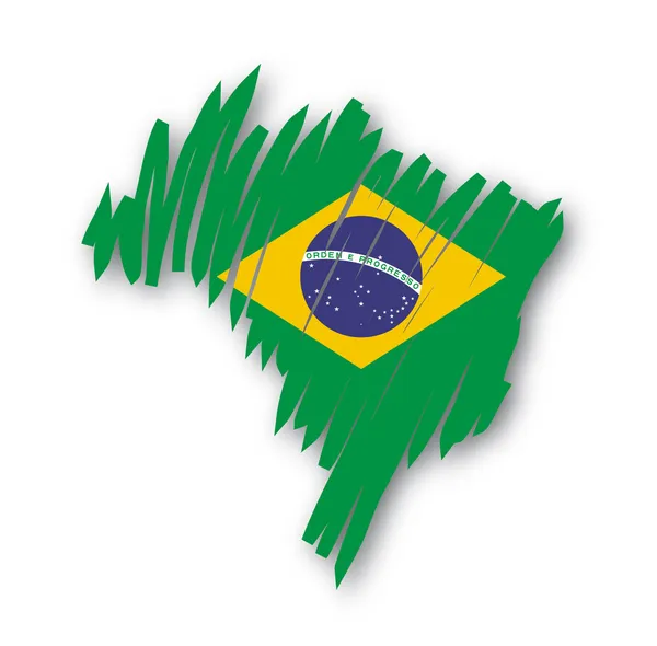 맵 플래그 브라질 — 스톡 벡터