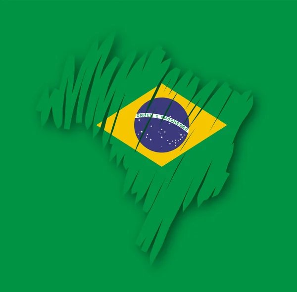 Mapa Bandera Brasil — Vector de stock