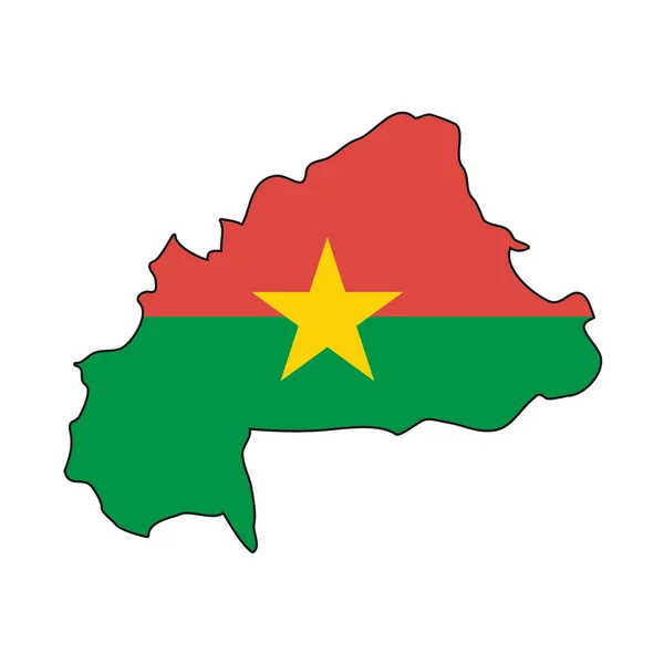 Map flag Burkina Faso — Stock Vector