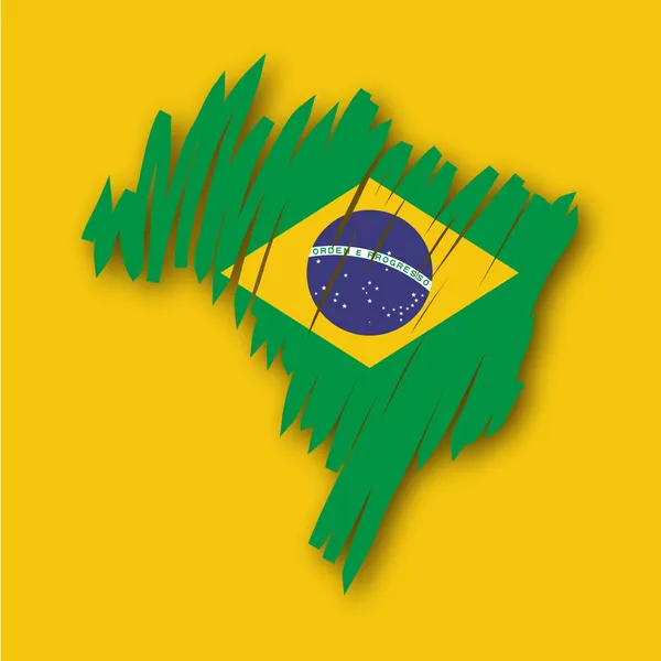 Mapa Bandeira Brasil —  Vetores de Stock