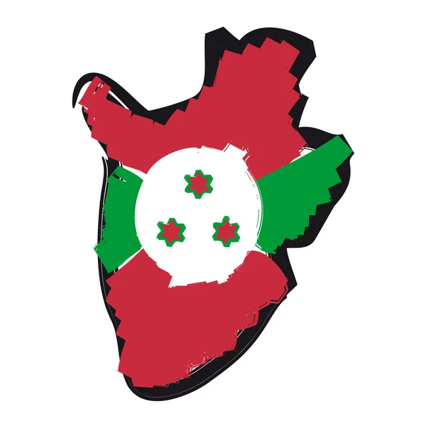 Mapa Bandeira Burundi —  Vetores de Stock