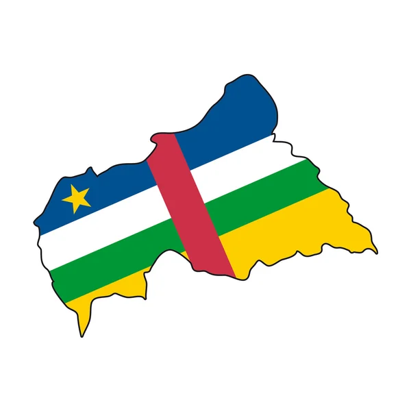 Mapa Bandera República Centroafricana — Archivo Imágenes Vectoriales