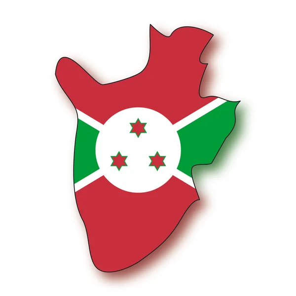 Map flag Burundi — Stock Vector