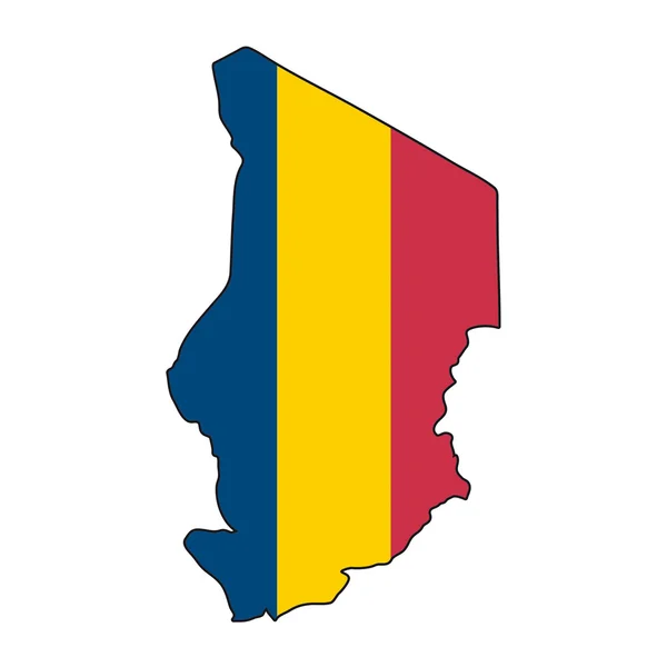 Mapa bandera Chad — Archivo Imágenes Vectoriales