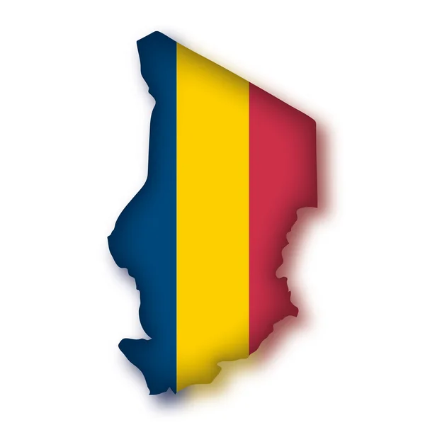 Kaart vlag Tsjaad — Stockvector