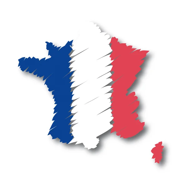 Mapa Bandera Francia — Vector de stock