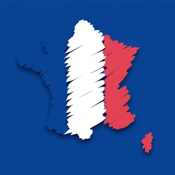 Mapa bandeira França — Vetor de Stock
