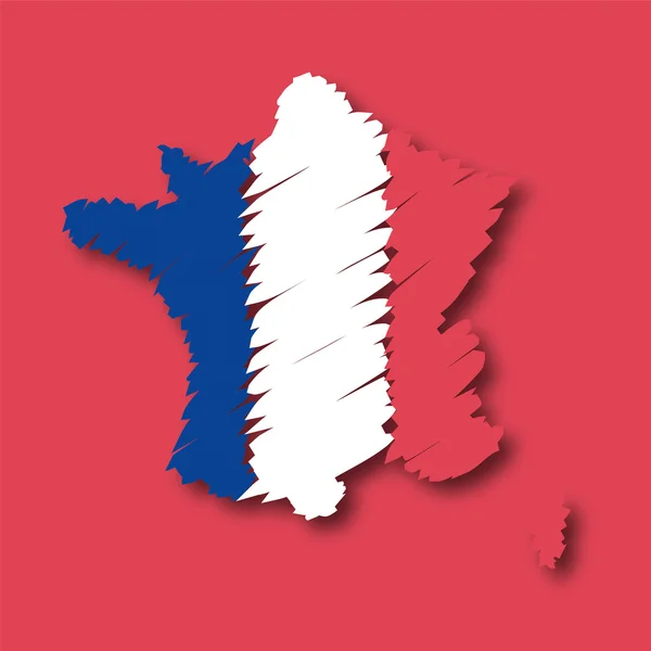 Mappa flag Francia — Vettoriale Stock