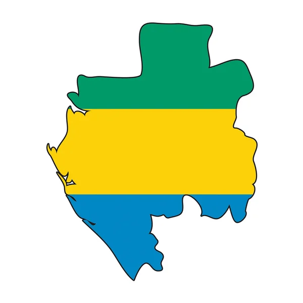 Mapa vlajka Gabonu — Stockový vektor