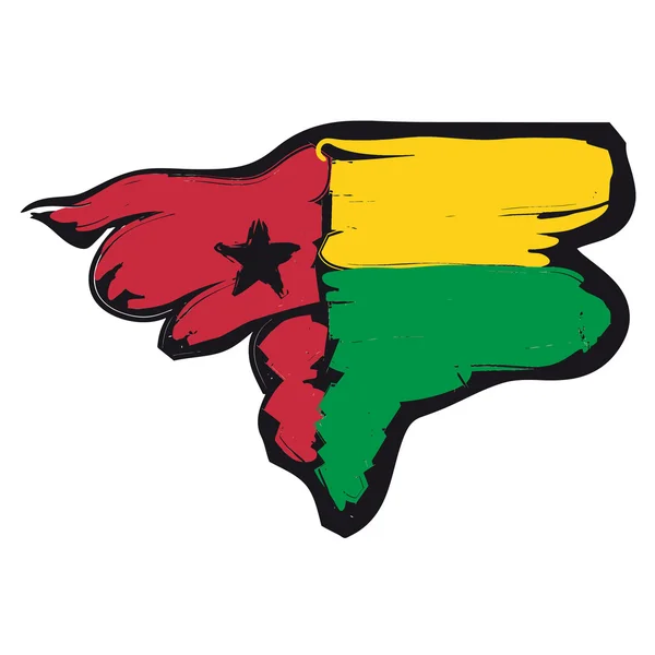 Kaart van vlag Guinee-bissau — Stockvector