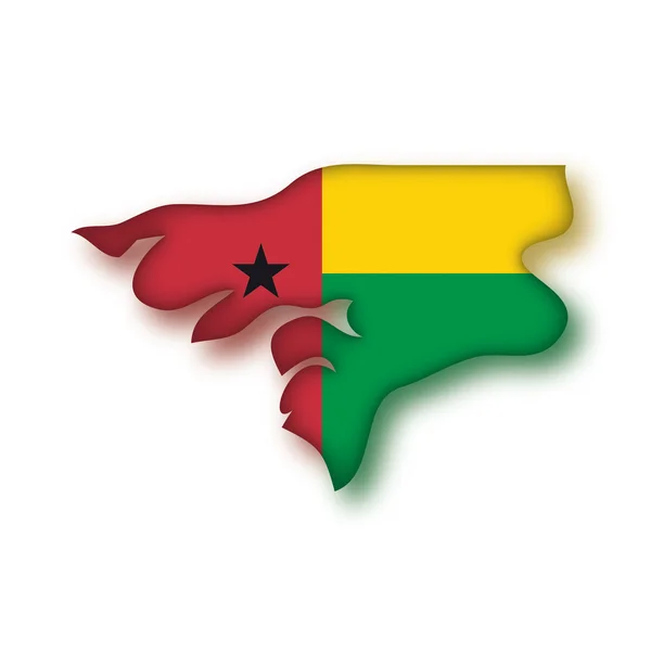 Kaart van vlag Guinee-bissau — Stockvector