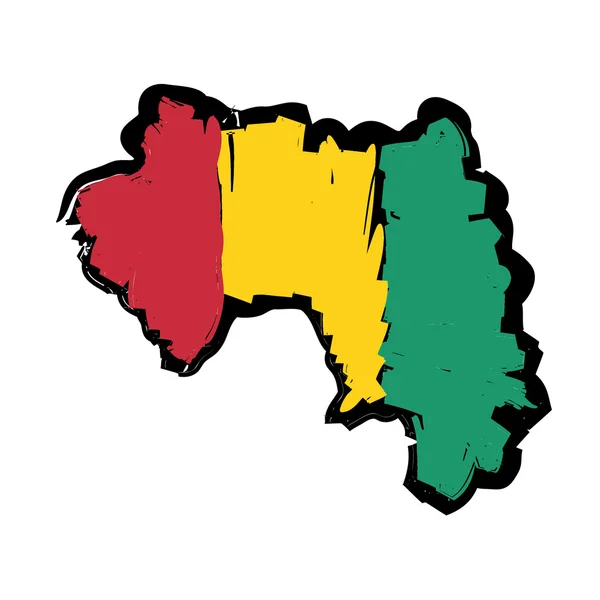 Map flag Guinea — Stock Vector