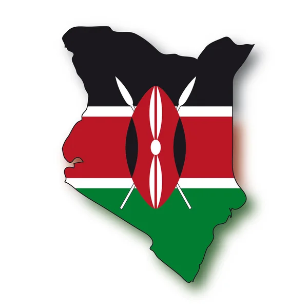 Mappa bandiera Kenya — Vettoriale Stock