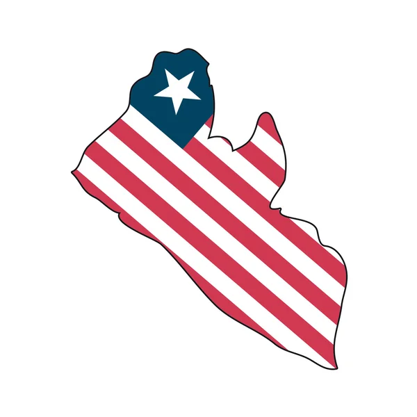 Harita Liberya bayrağı — Stok Vektör