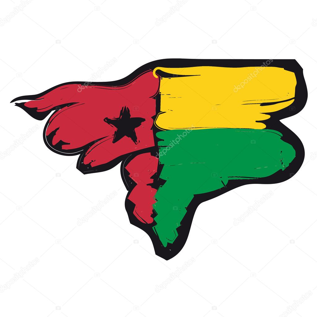 Map flag Guinea Bissau