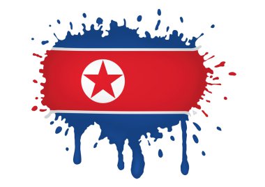 North Korea flag sketches clipart