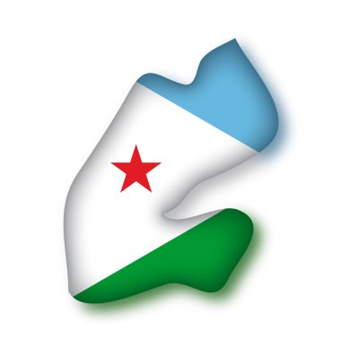Map flag Djibouti clipart