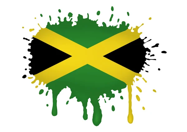 Croquis du drapeau jamaïcain — Image vectorielle