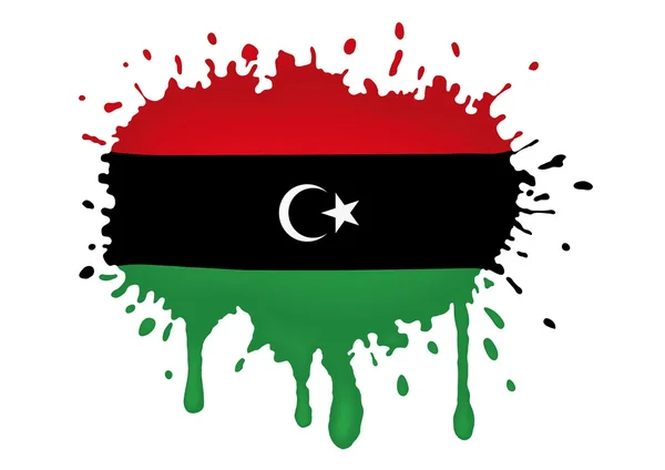 Libia schizzi bandiera — Vettoriale Stock