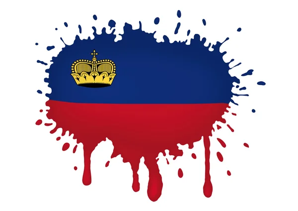 Croquis drapeau Liechtenstein — Image vectorielle