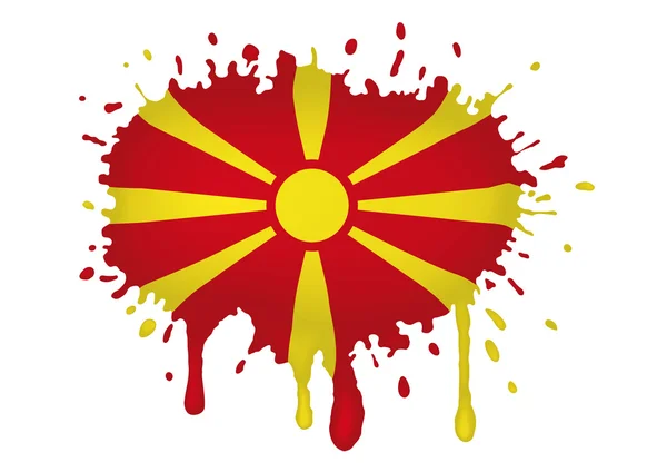 马其顿国旗剪影 — 图库矢量图片