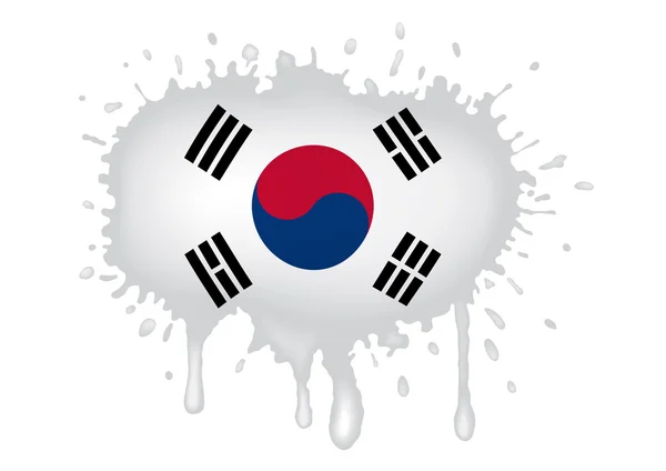 Sydkorea flagga scketch — Stock vektor