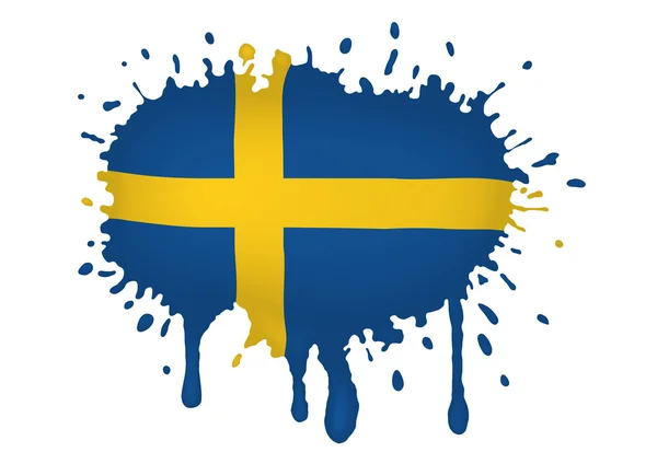 Σκίτσα σημαία Σουηδίας — Διανυσματικό Αρχείο