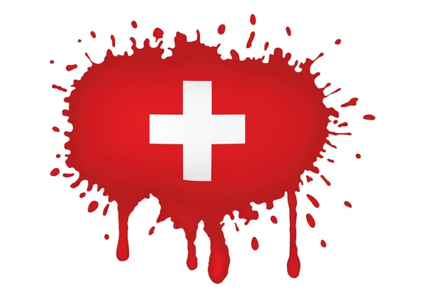 Swiss vlag schetsen — Stockvector