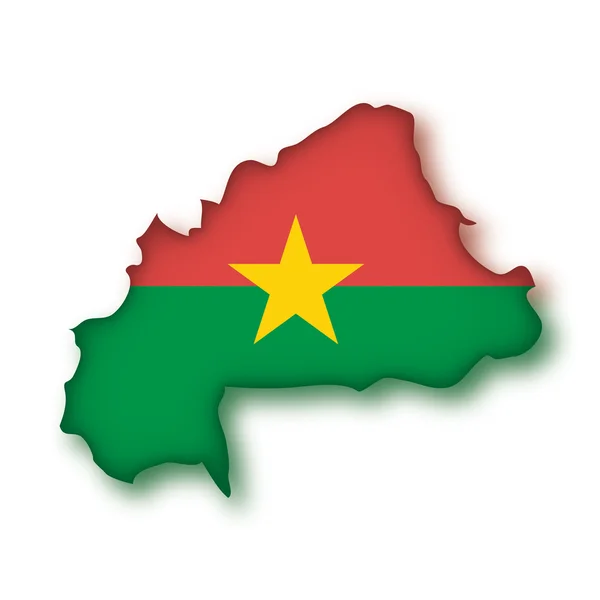 Map flag Burkina Faso — Stock Vector