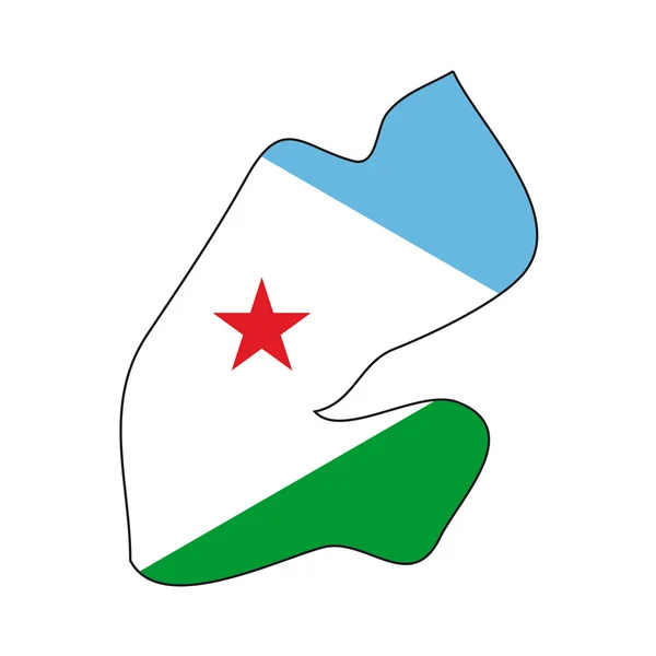 Map flag Djibouti — Stock Vector