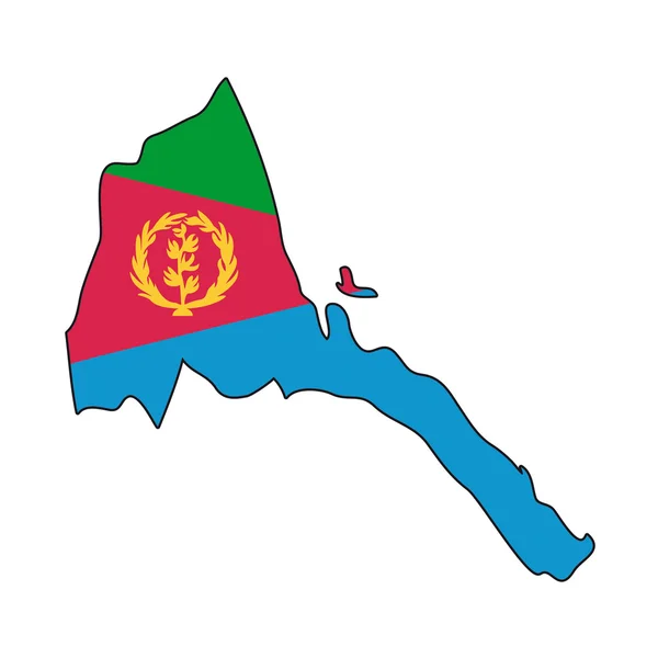 Karta flagga eritrea — Stock vektor