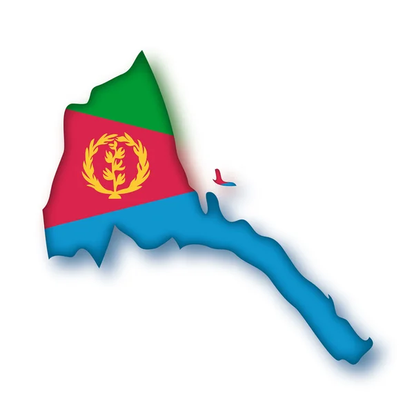 Karta flagga eritrea — Stock vektor