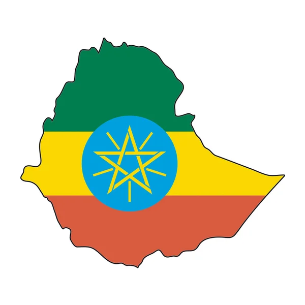 Mappa flag Etiopia — Vettoriale Stock