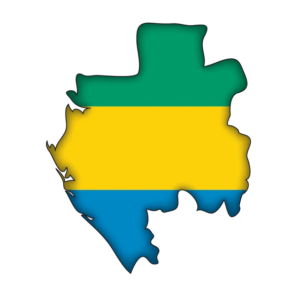 Karte Flagge Gabon — Stockvektor