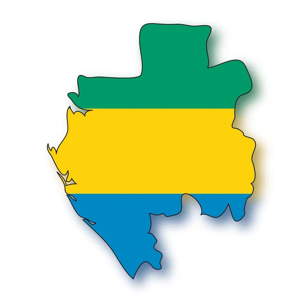 Mapa flaga Gabonu — Wektor stockowy