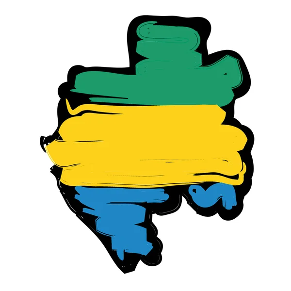 Mappa bandiera Gabon — Vettoriale Stock