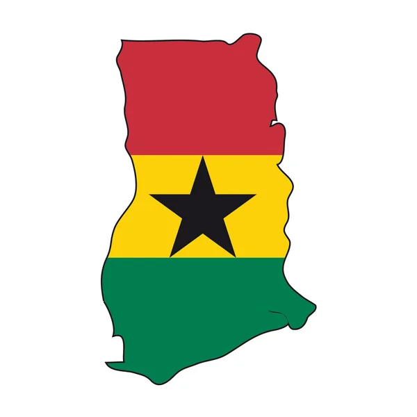 Karta flagga ghana — Stock vektor