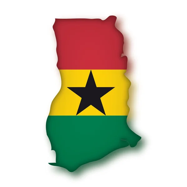 Mapa Bandera Ghana — Archivo Imágenes Vectoriales