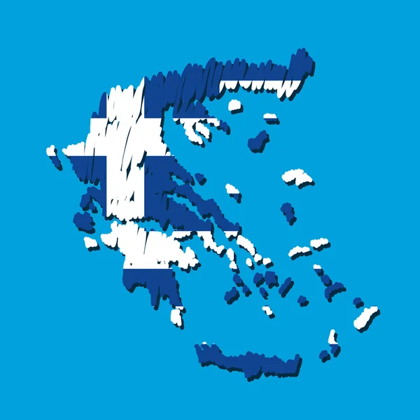 Karta flagga Grekland — Stock vektor
