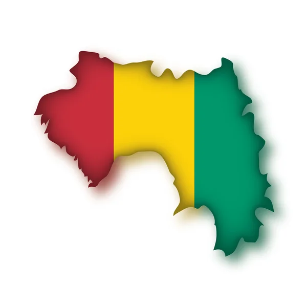 Mapa flaga Gwinei — Wektor stockowy