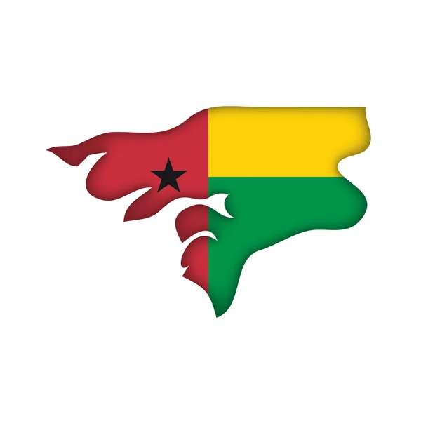 Mapa flaga Gwinei bissau — Wektor stockowy
