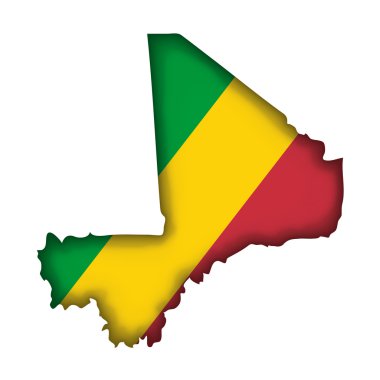 Map flag Mali clipart