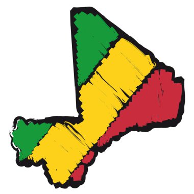 Map flag Mali clipart