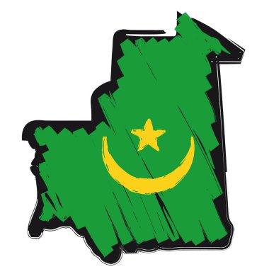 Map flag Mauritania clipart