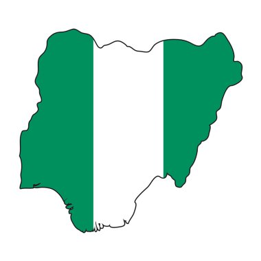 Map flag Nigeria clipart