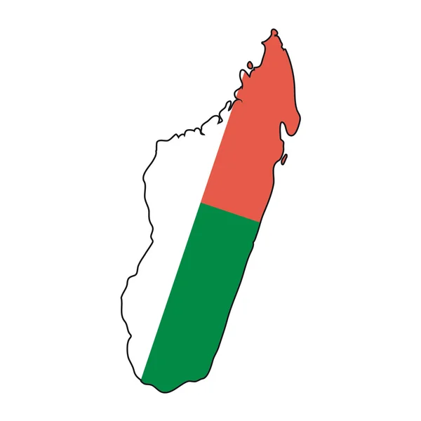 Mapa flaga Madagaskaru — Wektor stockowy