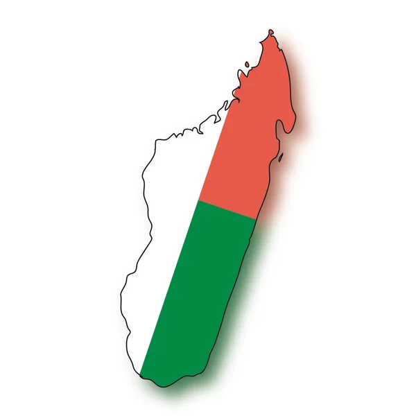 Mapa Bandeira Madagascar —  Vetores de Stock