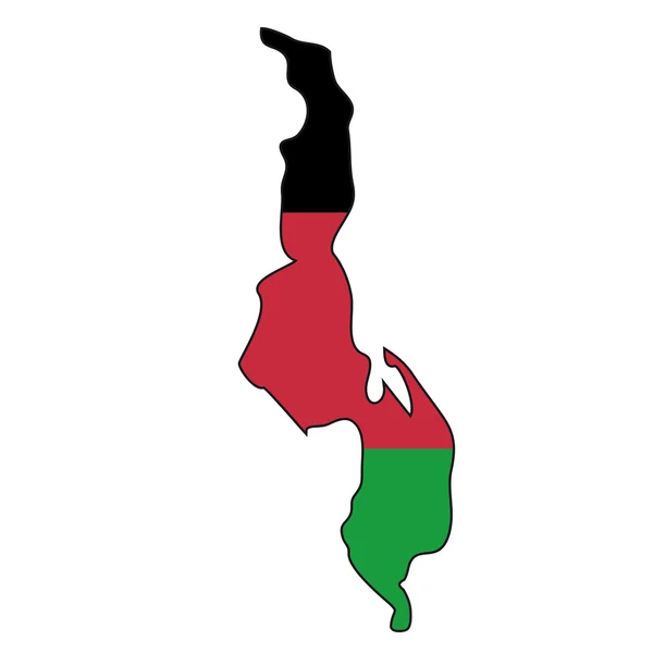Mapa flaga malawi — Wektor stockowy