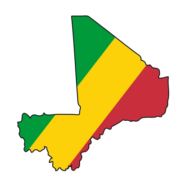 Map flag Mali — Stock Vector