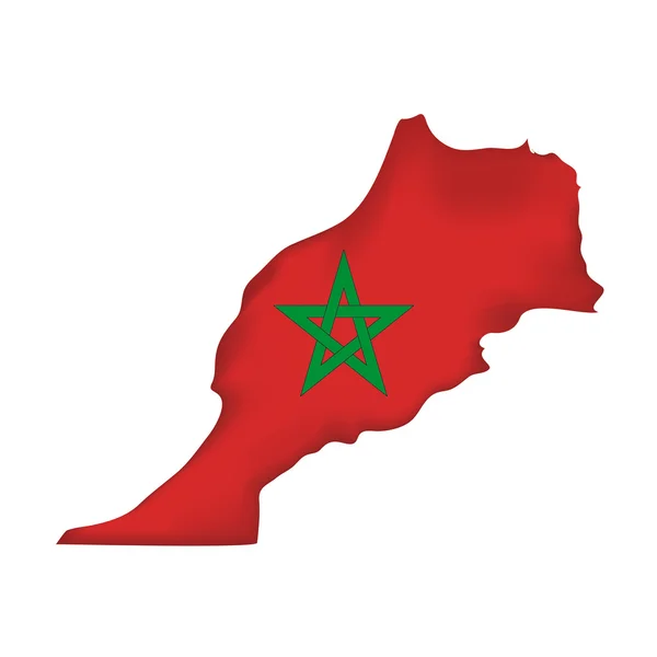 Mapa bandeira Marrocos — Vetor de Stock
